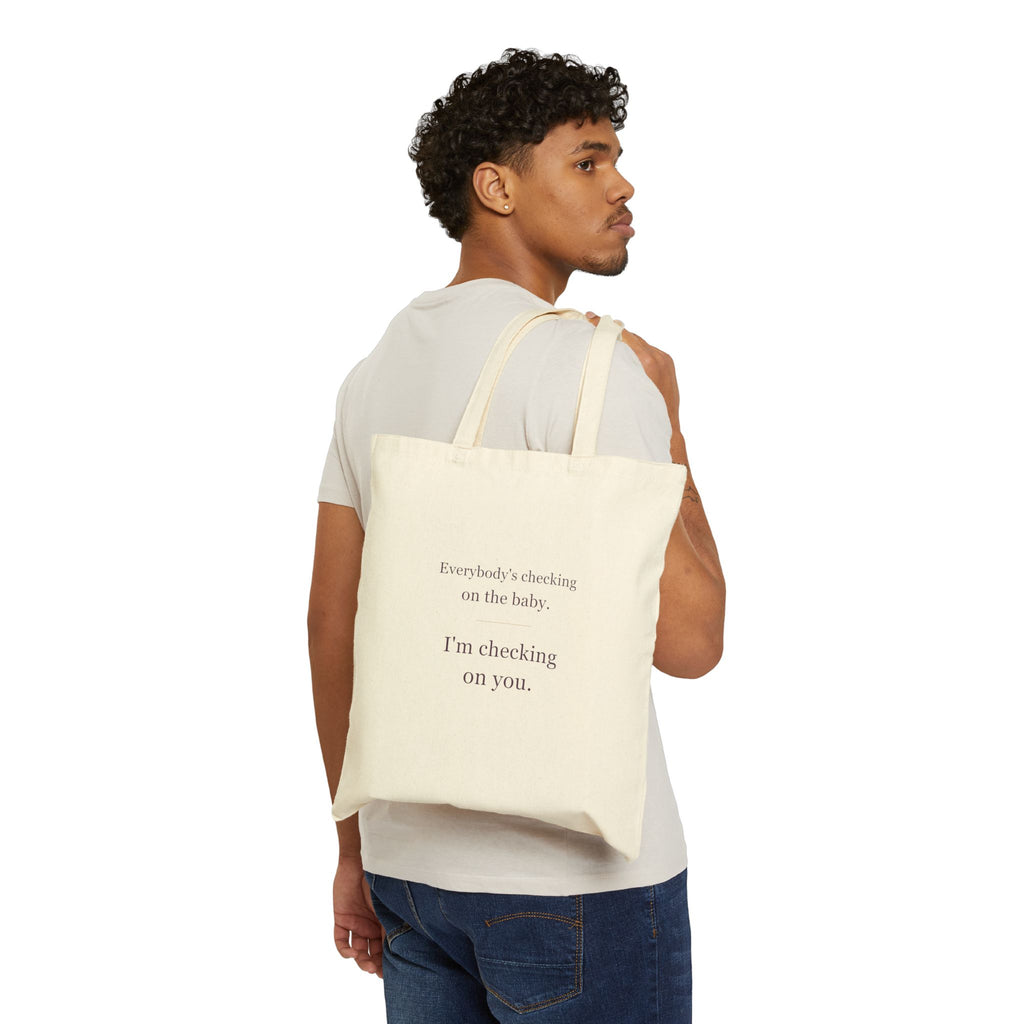 Checking on You — Natural Canvas Tote