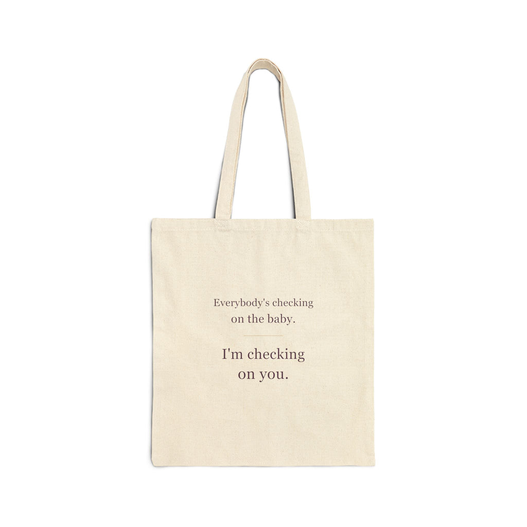 Checking on You — Natural Canvas Tote