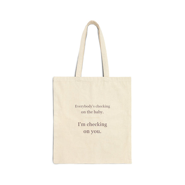 Checking on You — Natural Canvas Tote