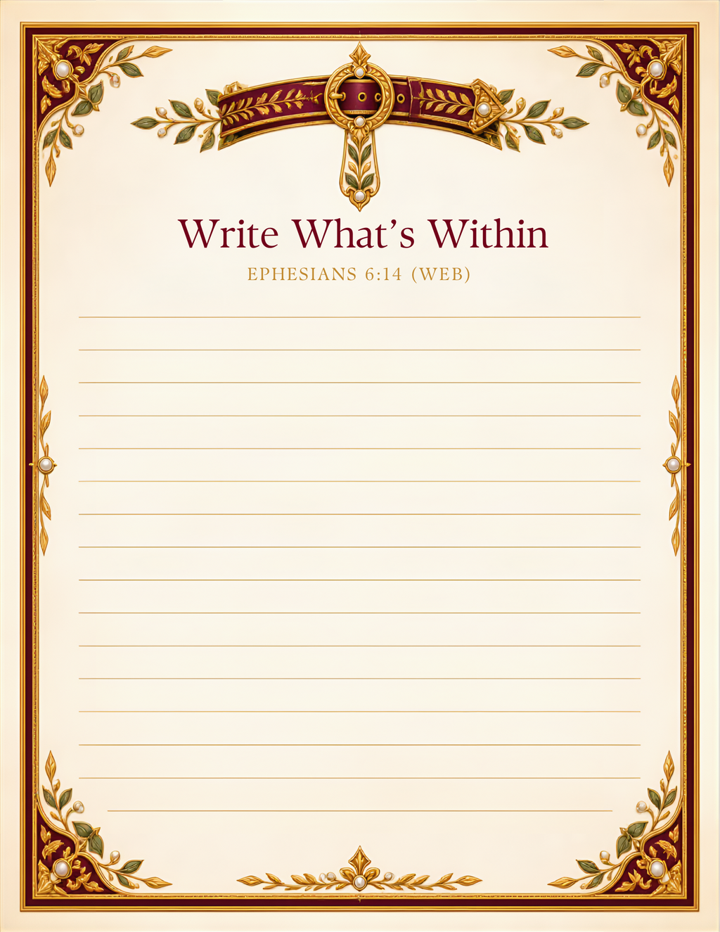 Belt of Truth — Write What's Within Journal